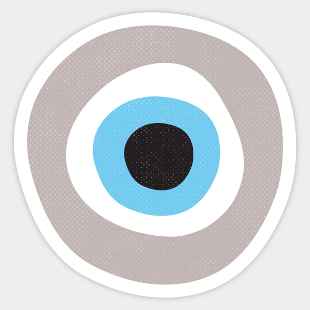 Evil Eye Symbol Warm Grey Sticker by Inogitna Designs